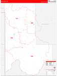Ellis County Wall Map Red Line Style