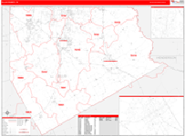 Ellis County Wall Map Red Line Style