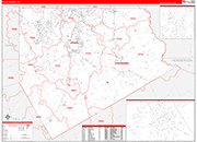 Ellis County Wall Map Red Line Style