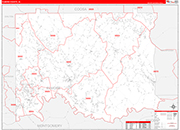 Elmore County Wall Map Red Line Style