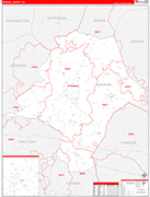 Emanuel County Wall Map Red Line Style