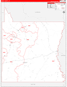 Emery County Wall Map Red Line Style