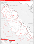 Essex County Wall Map Red Line Style