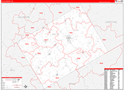 Falls County Wall Map Red Line Style