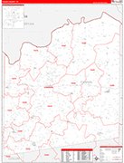 Fannin County Wall Map Red Line Style