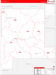 Fayette County Wall Map Red Line Style