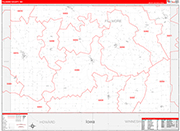 Fillmore County Wall Map Red Line Style