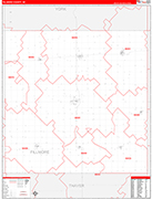 Fillmore County Wall Map Red Line Style