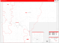 Finney County Wall Map Red Line Style