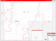 Finney County Wall Map Red Line Style
