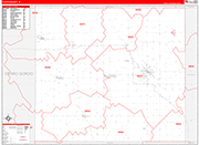 Floyd County Wall Map Red Line Style