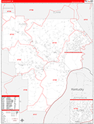 Floyd Wall Map Red Line Style