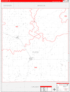 Floyd County Wall Map Red Line Style