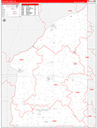 Fountain Wall Map Red Line Style