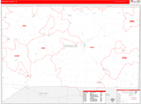 Franklin County Wall Map Red Line Style