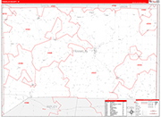 Franklin Wall Map Red Line Style