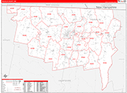 Franklin Wall Map Red Line Style