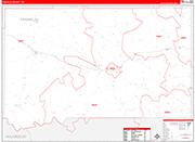 Franklin County Wall Map Red Line Style