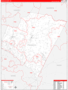 Franklin County Wall Map Red Line Style