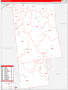 Franklin Wall Map Red Line Style