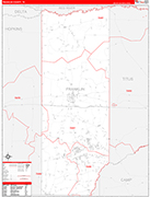 Franklin County Wall Map Red Line Style