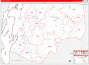 Franklin County Wall Map Red Line Style