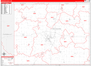 Freeborn County Wall Map Red Line Style