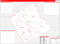 Freestone County Wall Map Red Line Style