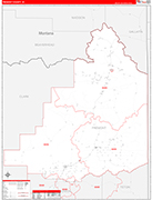 Fremont Wall Map Red Line Style