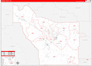 Fremont County Wall Map Red Line Style
