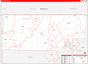 Fulton County Wall Map Red Line Style