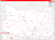 Fulton Wall Map Red Line Style