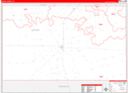 Gaines County Wall Map Red Line Style