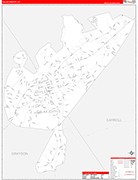 Galax County Wall Map Red Line Style
