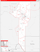 Gallatin County Wall Map Red Line Style