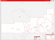 Garfield Wall Map Red Line Style