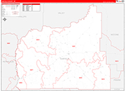 Garfield County Wall Map Red Line Style