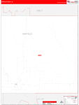 Garfield County Wall Map Red Line Style