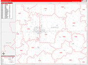 Garfield County Wall Map Red Line Style