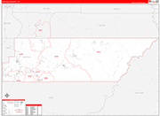 Garfield County Wall Map Red Line Style