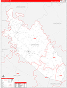 Garrard County Wall Map Red Line Style