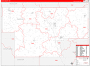Garvin County Wall Map Red Line Style