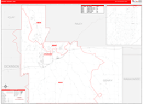 Geary County Wall Map Red Line Style