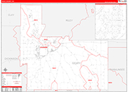 Geary County Wall Map Red Line Style