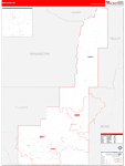 Gem County Wall Map Red Line Style