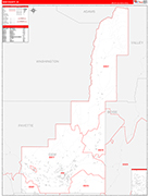 Gem Wall Map Red Line Style