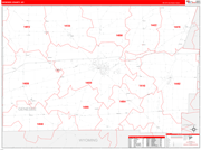 Genesee County Wall Map Red Line Style