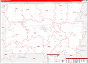 Genesee Wall Map Red Line Style