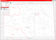 George County Wall Map Red Line Style