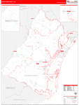 Georgetown County Wall Map Red Line Style